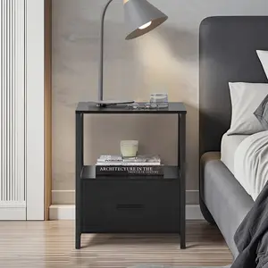 NS 1 Drawer Bedside Table Black