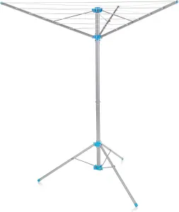 Folding 3 Arm Rotary Airer, Heavy Duty Garden Washing Line Clothes Airer Dryer - 16M Drying Space