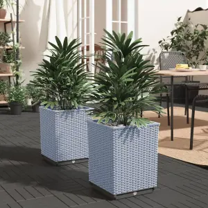 Berkfield Planters 2 pcs Light Grey 30x30x37 cm Polypropylene