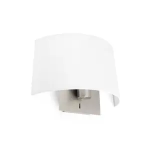 Luminosa Volta 1 Light Indoor Wall Lamp White, Satin Nickel, E27