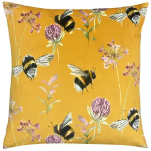 Evans Lichfield Country Bee Garden Floral Feather Filled Cushion