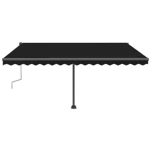 Berkfield Manual Retractable Awning with LED 400x300 cm Anthracite