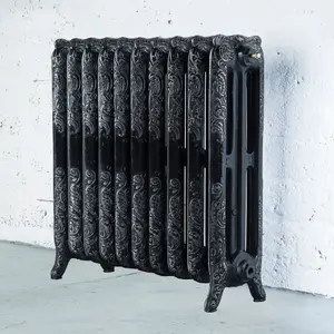 Arroll Montmartre Black & silver 3 Column Radiator, (W)834mm x (H)760mm