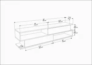 Cortez Modern Tv Stand Tv Unit for Tv's up to 72 inch