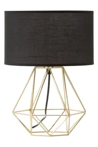 Interiors by Premier Wyra Black And Gold Finish Table light