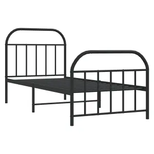 Berkfield Metal Bed Frame with Headboard and Footboard Black 80x200 cm