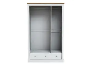 Devon 3 Door 2 Drawer Wardrobe White