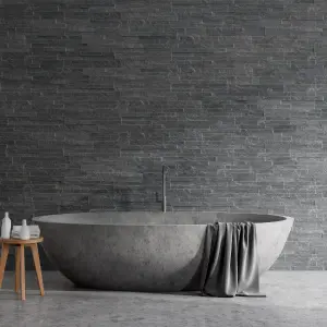 Stegu Splitface Grey Matt Textured Natural stone Indoor & outdoor Wall Tile, Pack of 12, (L)400mm (W)100mm