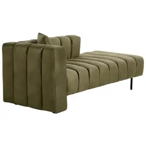 Left Hand Velvet Chaise Lounge Green LANNILS