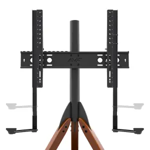 AVF FSLK1001HOXDWB Hoxton Sound Tripod TV Stand with Soundbar Mounting Kit in Dark Wood / Black