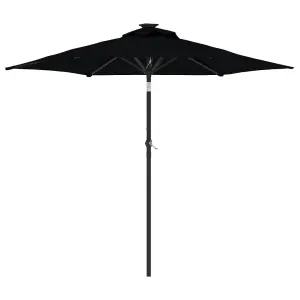 Berkfield Garden Parasol with Steel Pole Black 225x225x212 cm