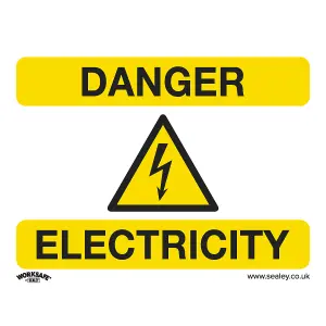 Sealey Warning Safety Sign Danger Electricity Self-Adhesive Vinyl x10 SS41V10