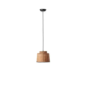 Luminosa Saipan Black, Rattan Dome Pendant Lamp 2700K