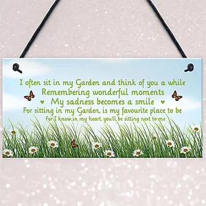 Garden Memorial Sign Hanging Outdoor Sign Wall Door Plaque Summerhouse Sign