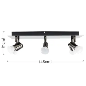 ValueLights Consul Modern Black Chrome 6 Way Adjustable GU10 Ceiling Spotlight