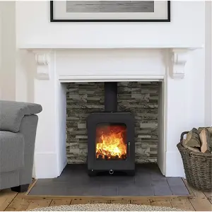 Modern Metallic Black 5kw DEFRA Wood Burning Stove