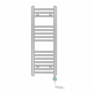 Right Radiators Prefilled Thermostatic WiFi Electric Heated Towel Rail Curved Bathroom Ladder Warmer - Chrome 800x300 mm