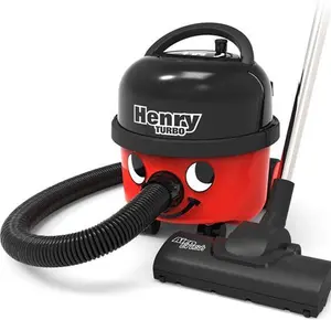 Numatic HVT160 Henry Turbo Vacuum Cleaner With Airobrush Turbo Head, Microfresh Filtration System, 620W, 6L, Red/Black