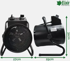 Elixir Gardens TSE-30FB 3kw x 1 Round fan heater