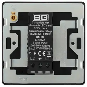 British General profile Single 2 way 200W Screwless Dimmer switch Satin Gold