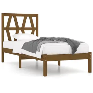 Berkfield Bed Frame Honey Brown Solid Wood Pine 100x200 cm