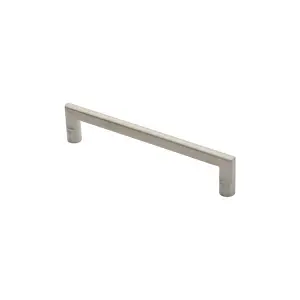 Flat D Bar Door Pull Handle 315 x 15mm 300mm Fixing Centres Satin Steel