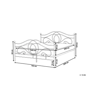 Metal EU King Size Bed White LYRA