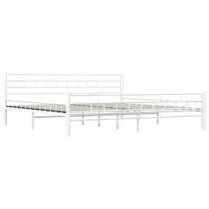 vidaXL 285300  Bed Frame White Metal 180x200 cm Super King