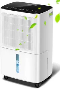 12L/Day Dehumidifiers For Home Damp, Compressor Dehumidifier With Humidity Display&Control, Ultra Quiet, 24 Hour Timer, Water Tank & Drainage Hose,