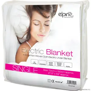 Single Electric Blanket 70Cm X 150Cm Under Bed Warm Night Machine Washable Heated 3 Heat Settings One Control Overheat Protection