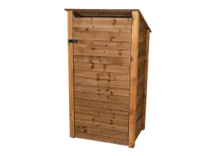 Wooden tool store (roof sloping back), garden storage W-99cm, H-180cm, D-88cm - brown finish