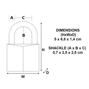 Master Lock Aluminium Long shackle Padlock (W)50mm