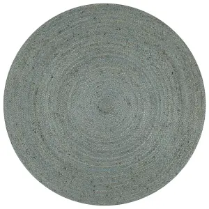 Berkfield Handmade Rug Jute Round 150 cm Olive Green