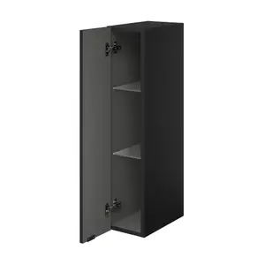 GoodHome Imandra Matt Black Single Deep Wall cabinet (W)200mm (H)900mm