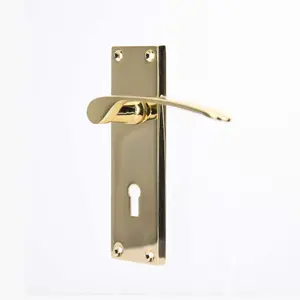 Sandleford Hartwell Door Handle Lock Lever Set - Polished Brass