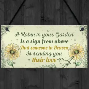 Red Ocean Robin Memorial Garden Bereavement Sign Family Love Hanging Plaque Grave Christmas Gift