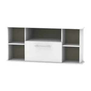 Ready assembled Matt grey Corner TV unit with 2 shelves, (H)51cm x (W)112cm x (D)51.5cm