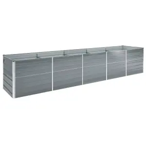 Berkfield Garden Raised Bed Galvanised Steel 400x80x77 cm Grey