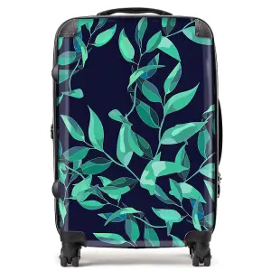 Delicate Green Foliage Suitcase - Medium