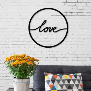 Decortie To Love Modern Metal Wall Art Home Decoration Ornament, Black