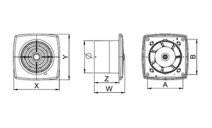 Bathroom White Extractor Fan 100mm with Timer and Humidity Sensor