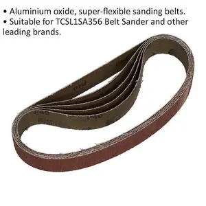 5 Pack of 30mm x 540mm 40 Grit Sanding Belts for Belt Sanders