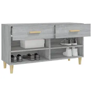 Berkfield Shoe Cabinet Grey Sonoma 102x35x55 cm Engineered Wood