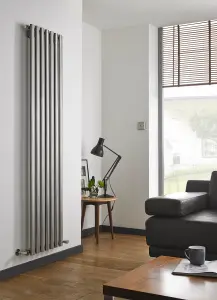 1800mm (H) x 250mm (W) - Stainless Vertical Radiator (Paris) - DOUBLE Panel - (1.8m x 0.25m) - Depth 88mm