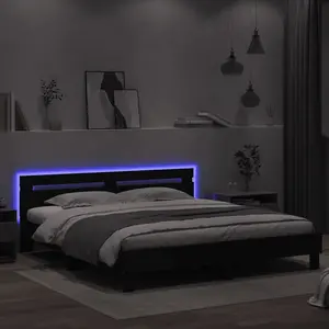 Berkfield Bed Frame with LED without Mattress Black 160x200 cm