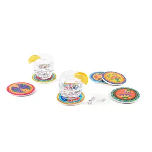 Gipsy Soul Bamboo Round 6 Piece Coaster Set (Set of 6)