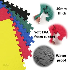 Interlocking Gym Yoga Mats in Red Anti-Fatigue EVA Soft Foam Exercise Play Floor Tiles