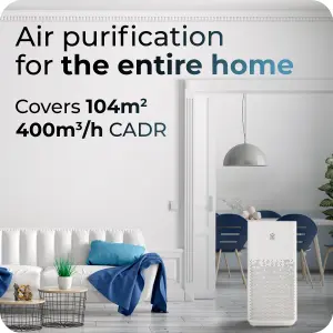 Avalla R-190 Air Purifier: HEPA Carbon Filter, Sleep Mode, 99.97% Removal of Allergens, Pet, Dust, Pollen, Smoke, 104m² Coverage