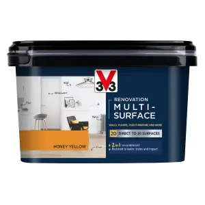 V33 Renovation Honey Yellow Satinwood Multi-surface paint, 2L