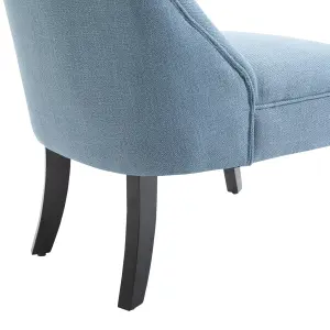 HOMCOM Fabric Single Sofa Armchair Upholstered with Pillow Wood Leg Blue